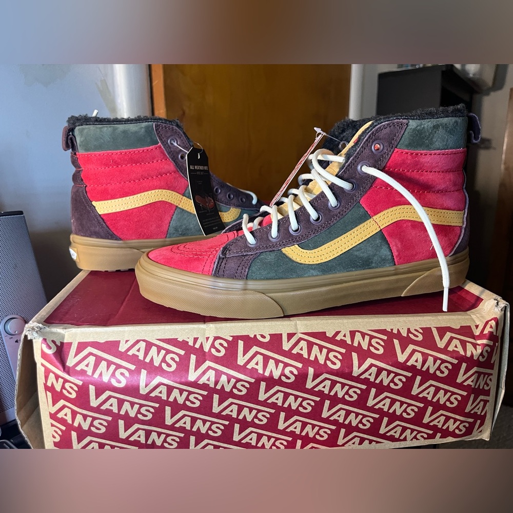 Vans All Weather MTE High-Tops in Red, Yellow, and Green